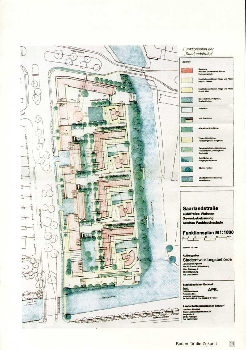 Plan der Saarlandstraße in Hamburg